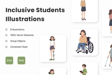 Étudiants inclusifs Pack d'Illustrations