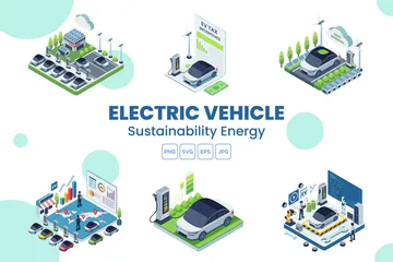 Voiture électrique Pack d'Illustrations