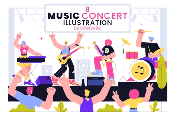 Evento de música en vivo Illustration Pack