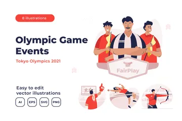 Eventos de los Juegos Olímpicos Paquete de Ilustraciones