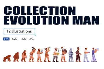 Evolución humana Paquete de Ilustraciones