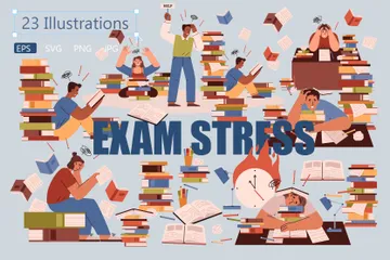 Exam Stress Illustration Pack