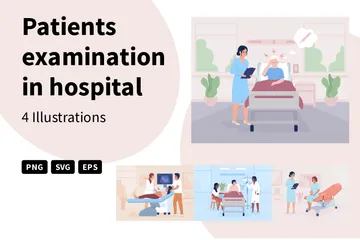 Examen de pacientes en el hospital Paquete de Ilustraciones