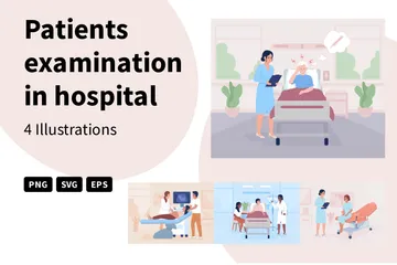 Examen des patients à l'hôpital Pack d'Illustrations