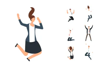 Excited Employees Illustration Pack