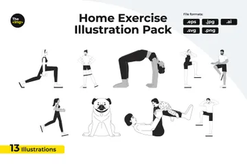 Exercice à la maison Pack d'Illustrations