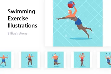 Exercice de natation Pack d'Illustrations