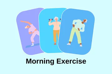 Exercice matinal Pack d'Illustrations