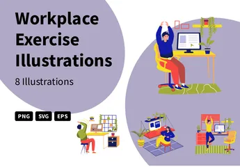 Exercice en milieu de travail Pack d'Illustrations