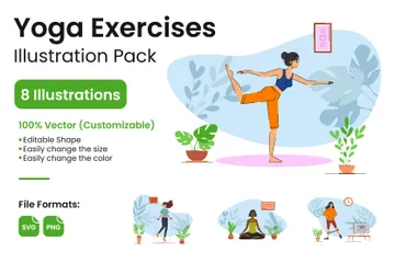 Exercices de yoga Pack d'Illustrations