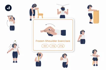 Exercices d’épaule gelée Pack d'Illustrations