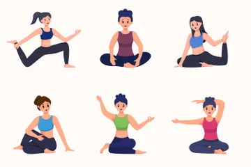 Exercício de ioga Pacote de Ilustrações