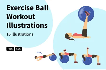 Exercise Ball Workout Illustration Pack