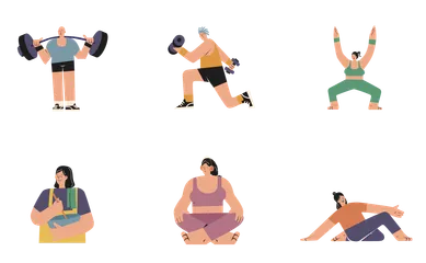 Exercise For Health Illustration Pack