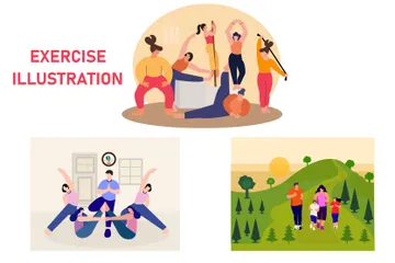 Exercise Illustration Illustration Pack