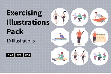 Exercising Illustration Pack