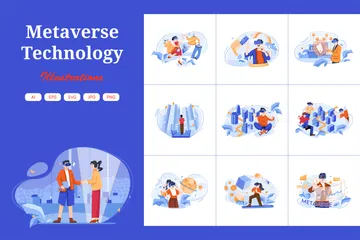 Experience Metaverse Illustration Pack