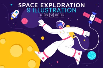 Exploração espacial Pacote de Ilustrações