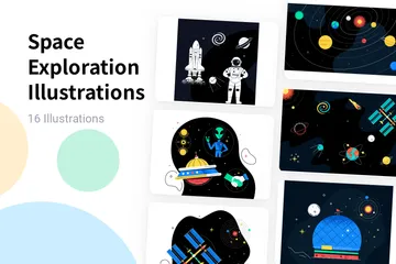 Exploração espacial Pacote de Ilustrações