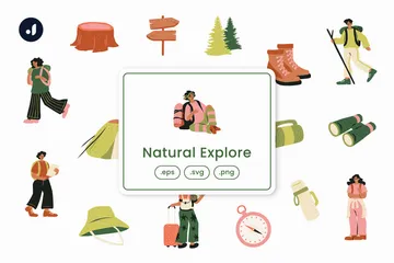 Naturel Explorer Pack d'Illustrations