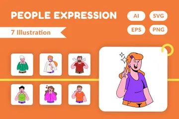 Expresión de personas Paquete de Ilustraciones