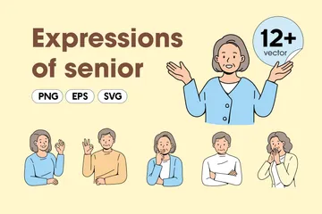 Expressions Of Senior Illustration Pack