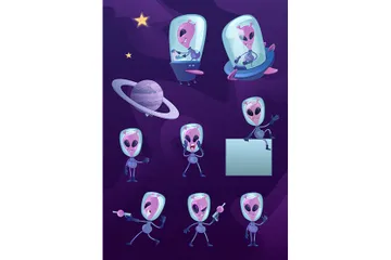 Extraterrestre Paquete de Ilustraciones