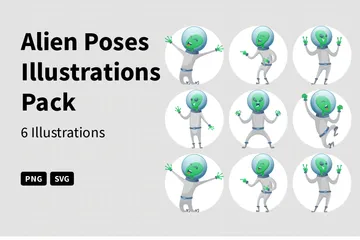 Poses extraterrestres Pack d'Illustrations