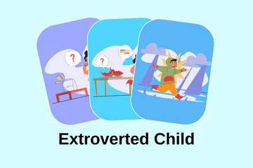 Extrovertiertes Kind Illustrationspack