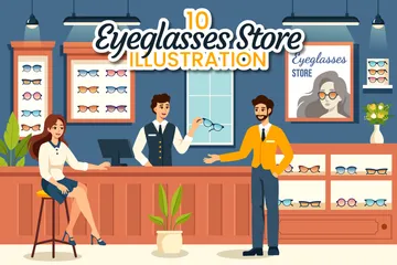 Eyeglasses Store Illustration Pack