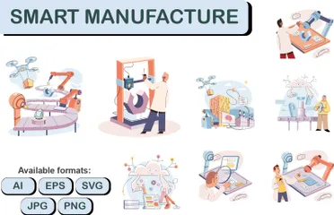 Fabricação inteligente Pacote de Ilustrações