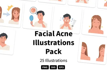 Facial Acne Illustration Pack