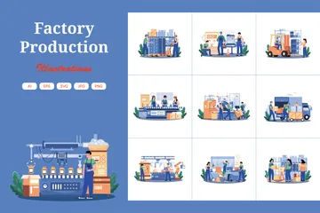 Factory Production Illustration Pack