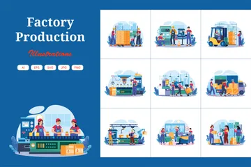 Factory Production Illustration Pack