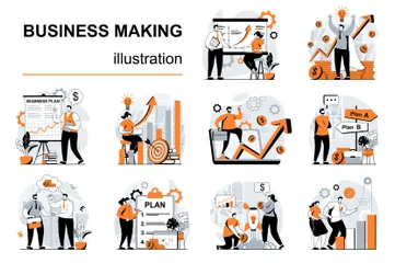 Création d'entreprise Pack d'Illustrations