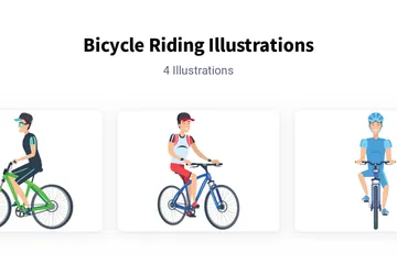 Faire du vélo Pack d'Illustrations