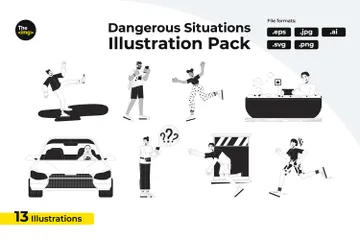 Faire face à des situations dangereuses Pack d'Illustrations