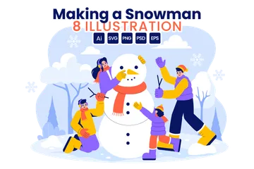 Faire un bonhomme de neige Pack d'Illustrations