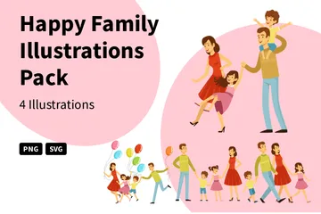 Famiglia felice Illustration Pack