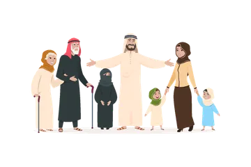Familia árabe Paquete de Ilustraciones