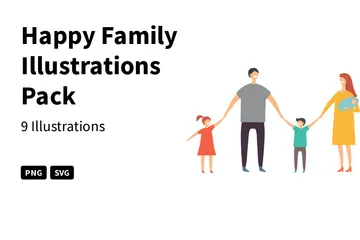 Família feliz Pacote de Ilustrações
