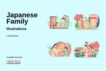 Família Japonesa Pacote de Ilustrações