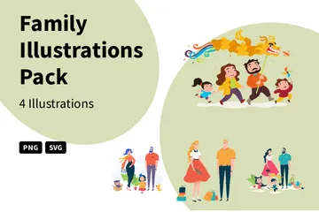 Familie Illustrationspack