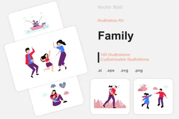 Familie Illustrationspack