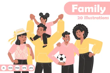 Familie Illustrationspack