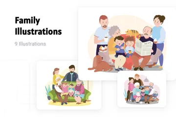 Familie Illustrationspack