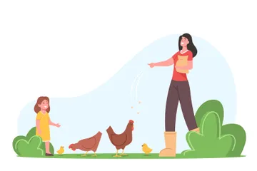 Familie und Kinder 2 Illustrationspack