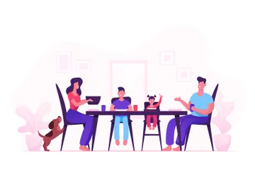 Familie und Kinder 3 Illustrationspack