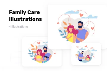Familienpflege Illustrationspack