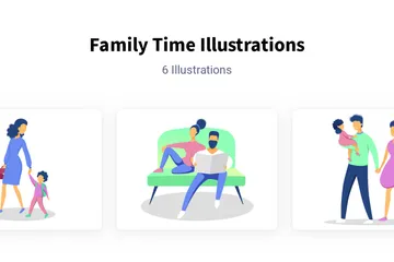 Familienzeit Illustrationspack